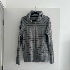 Lululemon Gray Striped Hooded Jacket